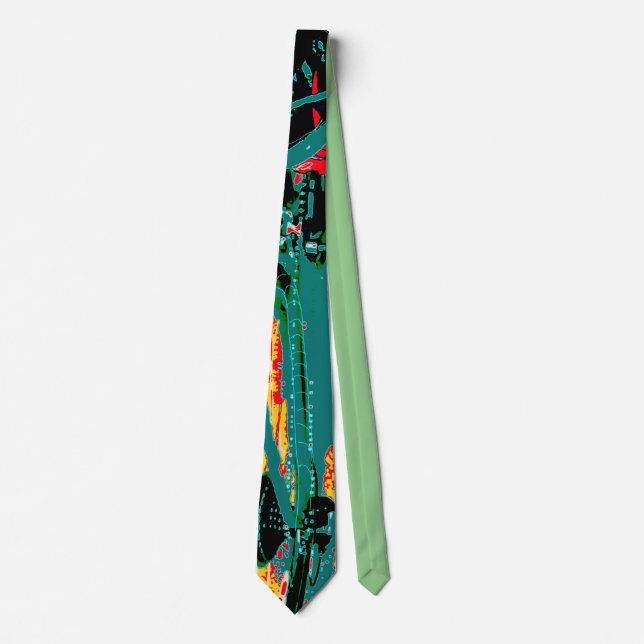 Abstrakt Expressionist Bicycle Parts Necktie Slips (Framsida)