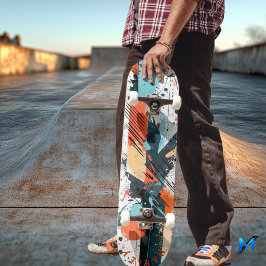 Abstrakt expressionist - djärv modern konst mini skateboard bräda 18,5 cm