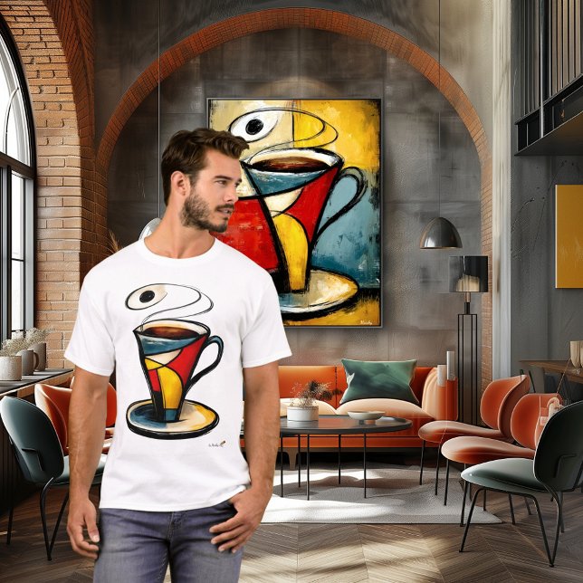 Abstrakt expressionist kaffekopp | Modernt tecken T Shirt (Skapare uppladdad)