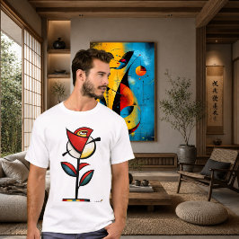 Abstrakt expressionist ros Modern blomsterkonst T Shirt