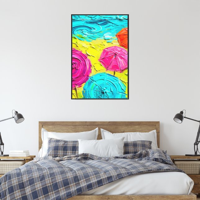 Abstrakt expressionist Sunny Beach Canvas (Insitu (sovrum))