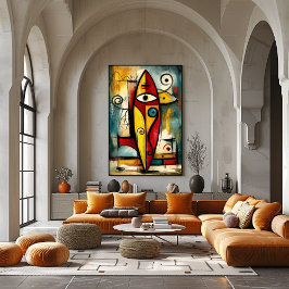 Abstrakt expressionist surfbräda – symbolisk moder poster