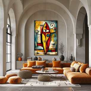 Abstrakt expressionist surfbräda – symbolisk moder poster