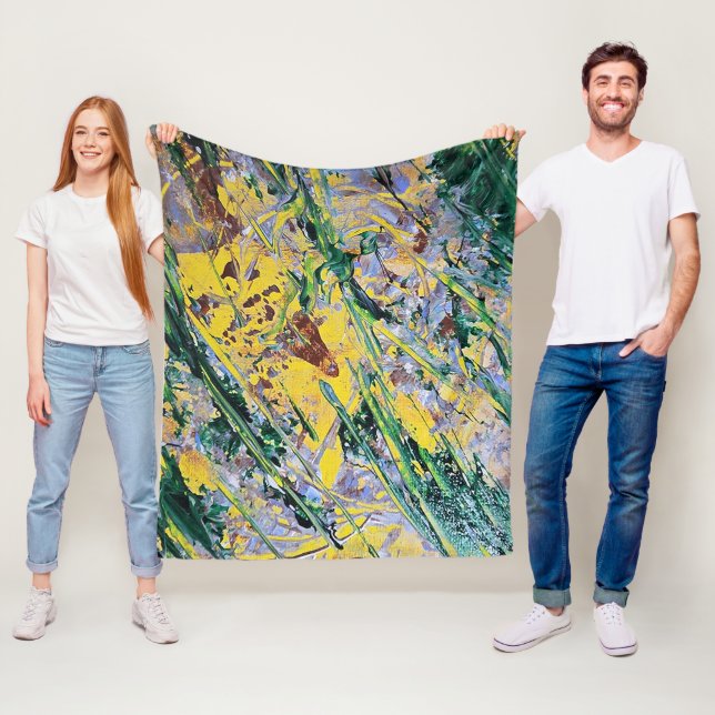 Abstrakt expressionist täcke fleecefilt (På plats)
