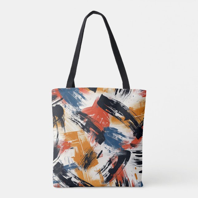 Abstrakt Expressionist Tote Bag | Fet konstnärlig Tygkasse (Baksida)