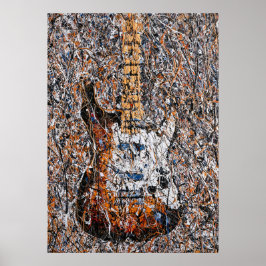 Abstrakt expressionistisk elgitarrsdräneringskonst poster