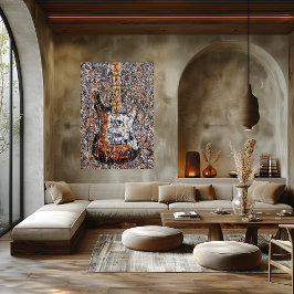 Abstrakt expressionistisk elgitarrsdräppkonst poster