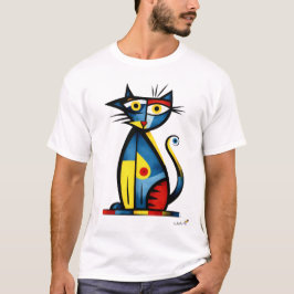 Abstrakt expressionistisk katt Modern djurkonst T Shirt