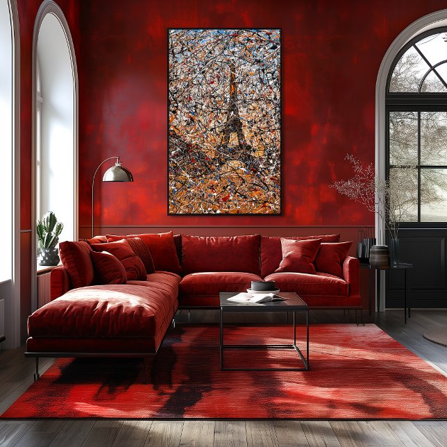 Abstrakt expressionistisk Paris Eiffeltornet Drip  Poster (Skapare uppladdad)