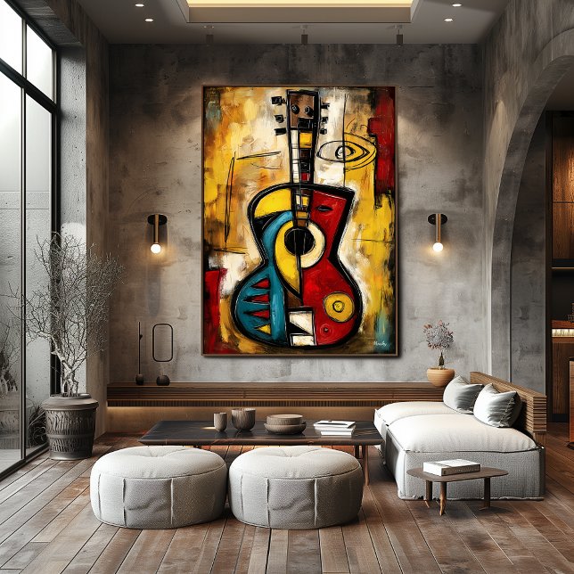 Abstrakt expressionistisk ukulele – symbolisk mode poster (Skapare uppladdad)