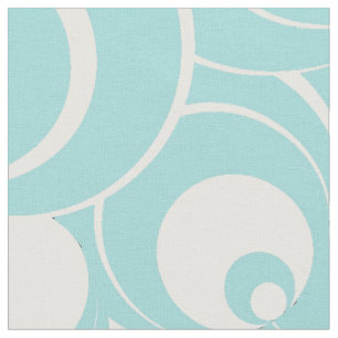 Abstrakt Fabric för Aqua Blue and White Circles Tyg