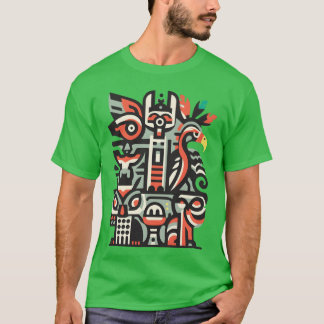 abstrakt fågel tiki stil vänner t shirt
