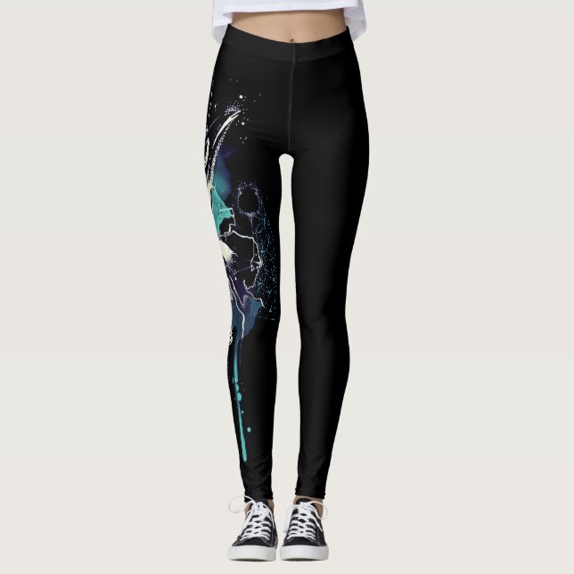 Abstrakt fågelskalle leggings (Framsida)