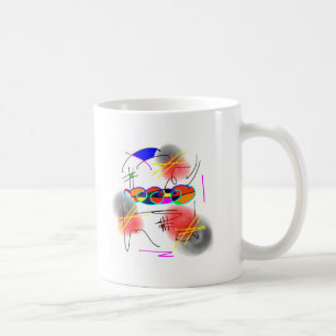 abstrakt fåglar kaffemugg