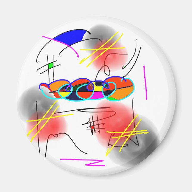 abstrakt fåglar magnet (Framsidan)