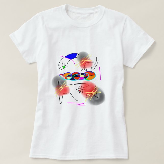 abstrakt fåglar t shirt (Design framsida)
