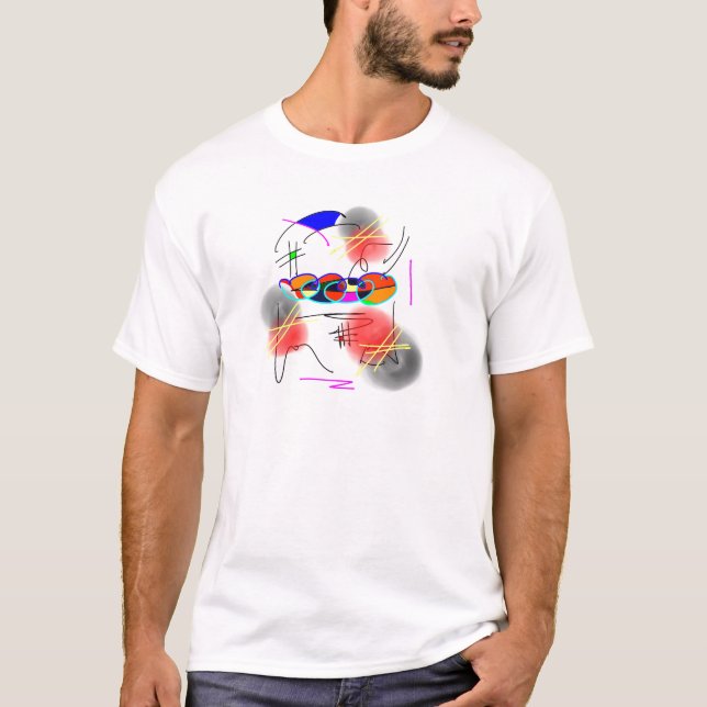 abstrakt fåglar tee shirt (Framsida)