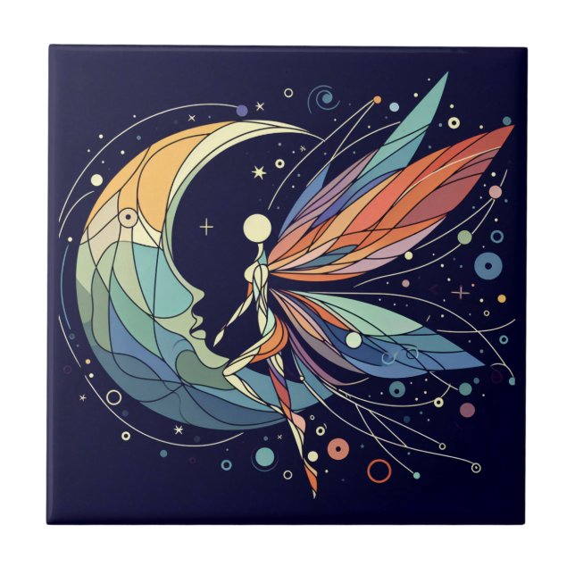 Abstrakt Fairy Art Ceramic Tile Kakelplatta (Framsidan)