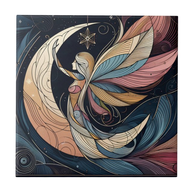 Abstrakt Fairy Art Ceramic Tile Kakelplatta (Framsidan)