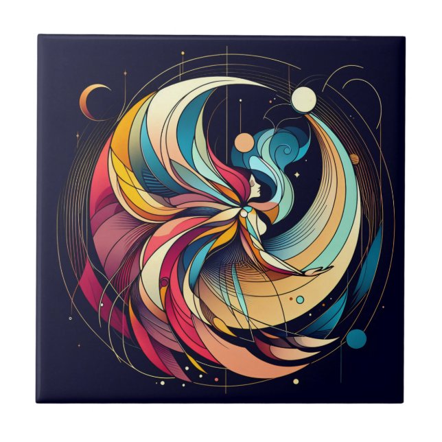 Abstrakt Fairy Art Ceramic Tile Kakelplatta (Framsidan)