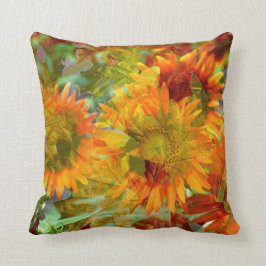 Abstrakt Fall Färg Flowers Kudde