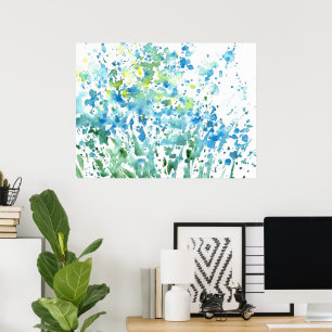 Abstrakt fält av blommor poster