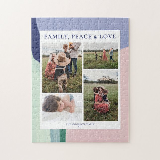 Abstrakt familjefotocollage pussel (Vertikal)