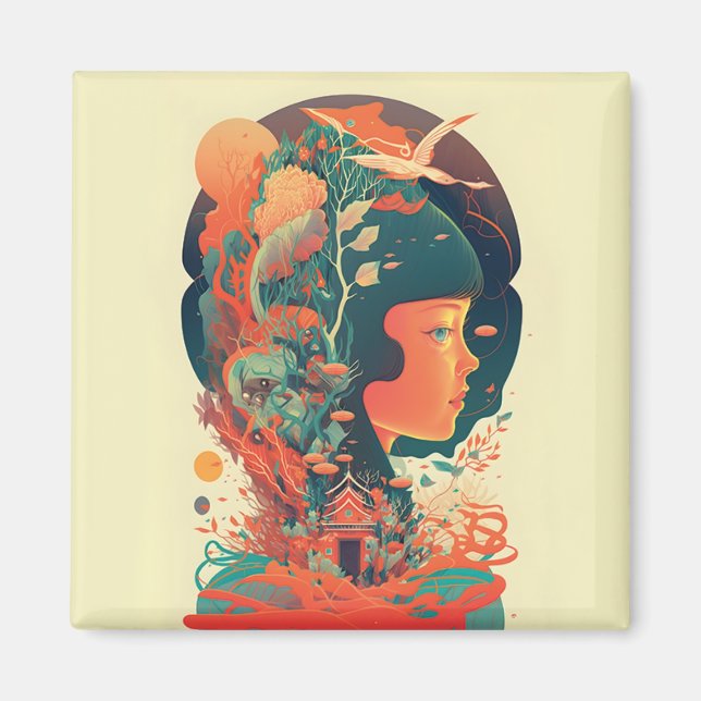 Abstrakt Fantasies World of Osible Objects Magnet (Framsidan)