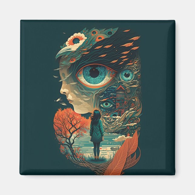 Abstrakt Fantasies World of Osible Objects Magnet (Framsidan)