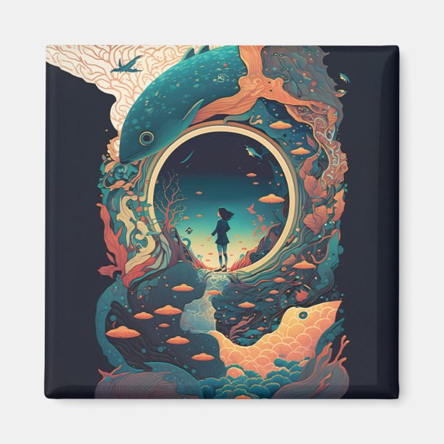 Abstrakt Fantasies World of Osible Objects Magnet (Framsidan)