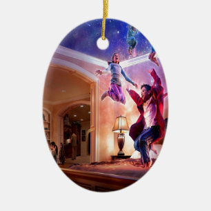 Abstrakt fantasiPeter Pan firande Julgransprydnad Keramik