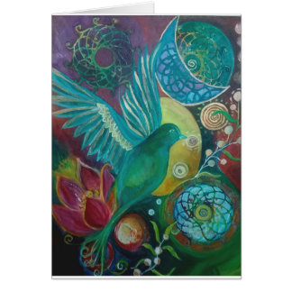 Abstrakt fantasispirituaĺ för blåsångare hälsningskort