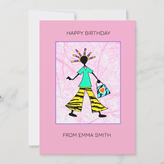 Abstrakt Fantastisk och Snyggt Afrikas födelsedag  Kort (Framsida)