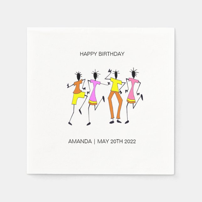 Abstrakt, Fantastisk Party, födelsedag Pappersservett (Framsidan)