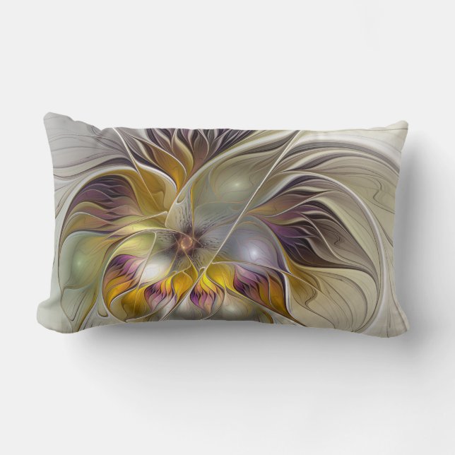 Abstrakt Fantasy Flower Fractal Art Lumbarkudde (Framsida)