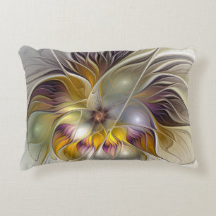 Abstrakt Fantasy Flower Fractal Art Prydnadskudde