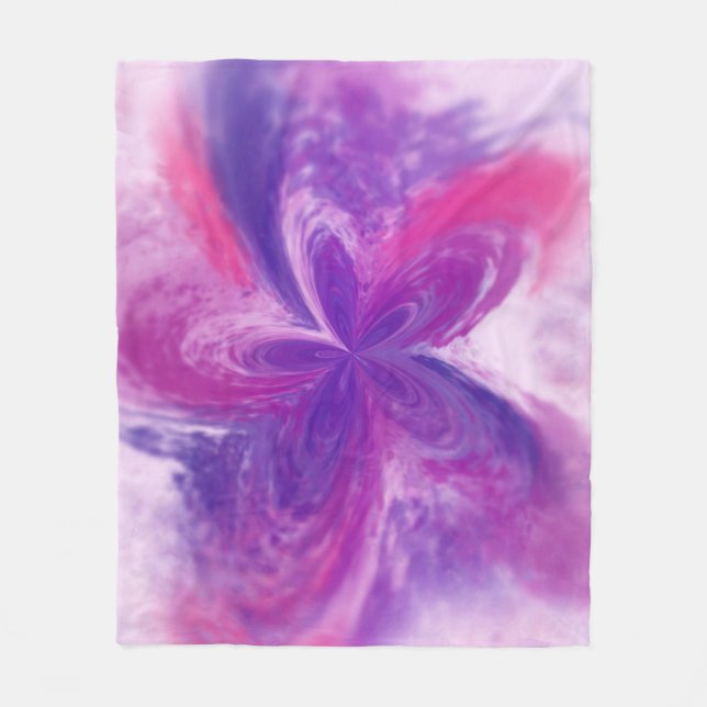 Abstrakt Fantasy Flower Watercolor Fleecefilt (Framsidan)