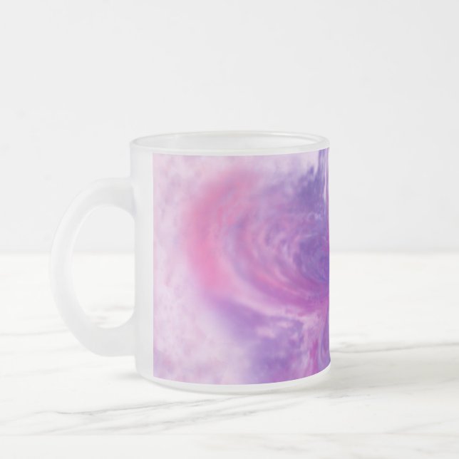 Abstrakt Fantasy Flower Watercolor Frostad Glasmugg (Vänster)