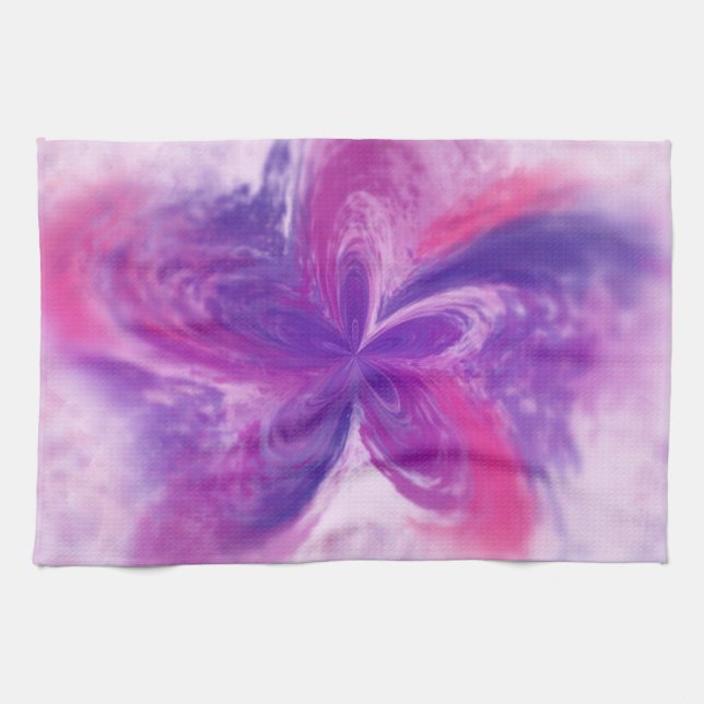 Abstrakt Fantasy Flower Watercolor Kökshandduk (Horisontell)