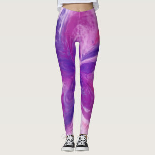 Abstrakt Fantasy Flower Watercolor Leggings