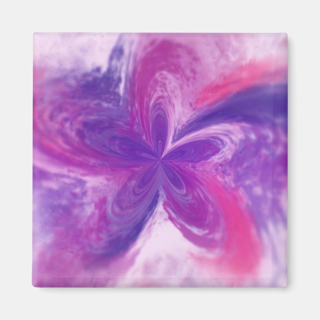 Abstrakt Fantasy Flower Watercolor Magnet (Framsidan)