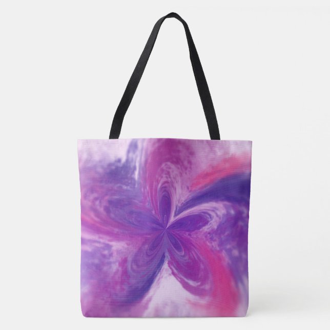 Abstrakt Fantasy Flower Watercolor Tygkasse (Framsida)