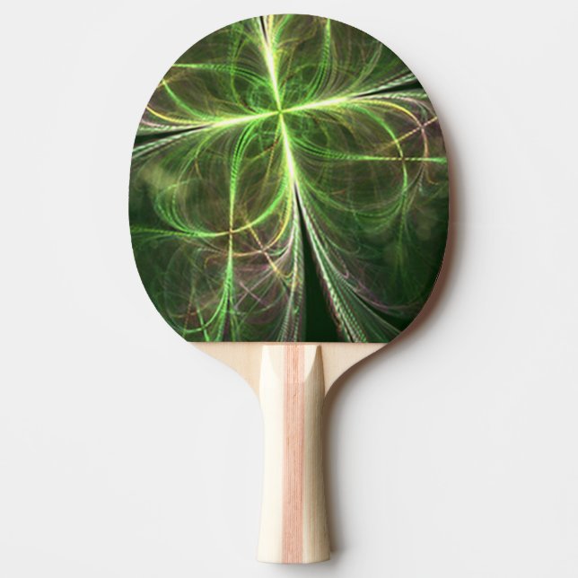 Abstrakt Fantasy Four Löv Grönt Klöver Pingisracket (Framsidan)