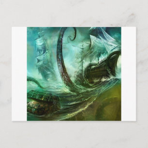Abstrakt Fantasy Pirater Nightmare Treasure Vykort