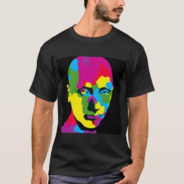 Abstrakt färg Ansikte Stänk Modern Expresskonst T Shirt (Framsida)