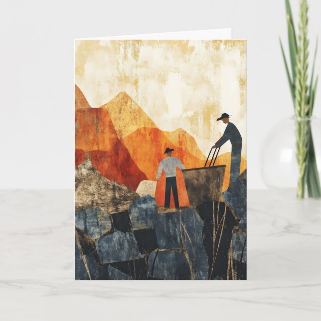 Abstrakt Färg-arbetare Helgkort (Framsida)