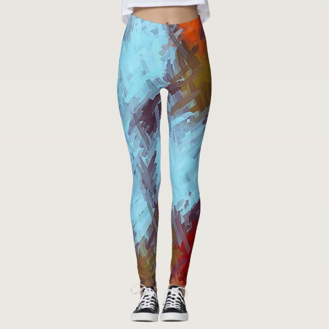Abstrakt Färg art #22 Leggings (Framsida)