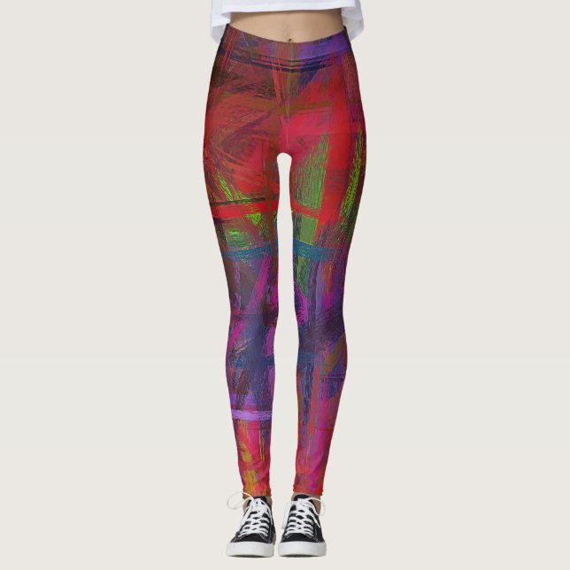 Abstrakt Färg art #24 Leggings (Framsida)