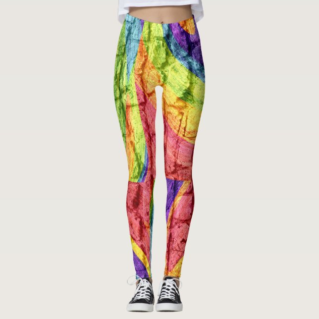 Abstrakt Färg art #34 Leggings (Framsida)