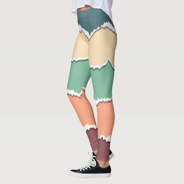 Abstrakt Färg blockerar beniggar Leggings (Vänster)